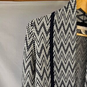 Banana Republic‎ Knit Cardigan Sweater Open Front Zigzag Pattern Womens